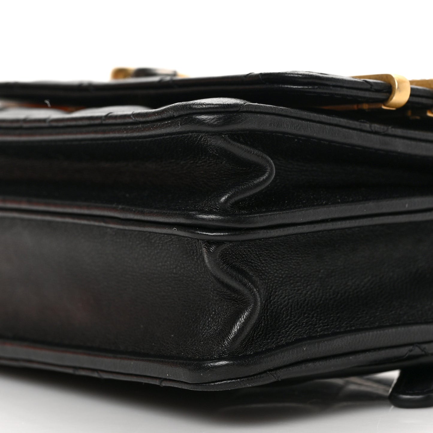 Lambskin Quilted Coco Clips Mini Wallet On Chain WOC Black