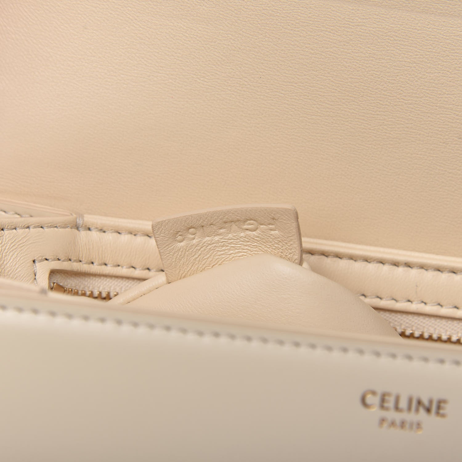 Celine Shiny Calfskin Small Triomphe Vanilla 9 of 10