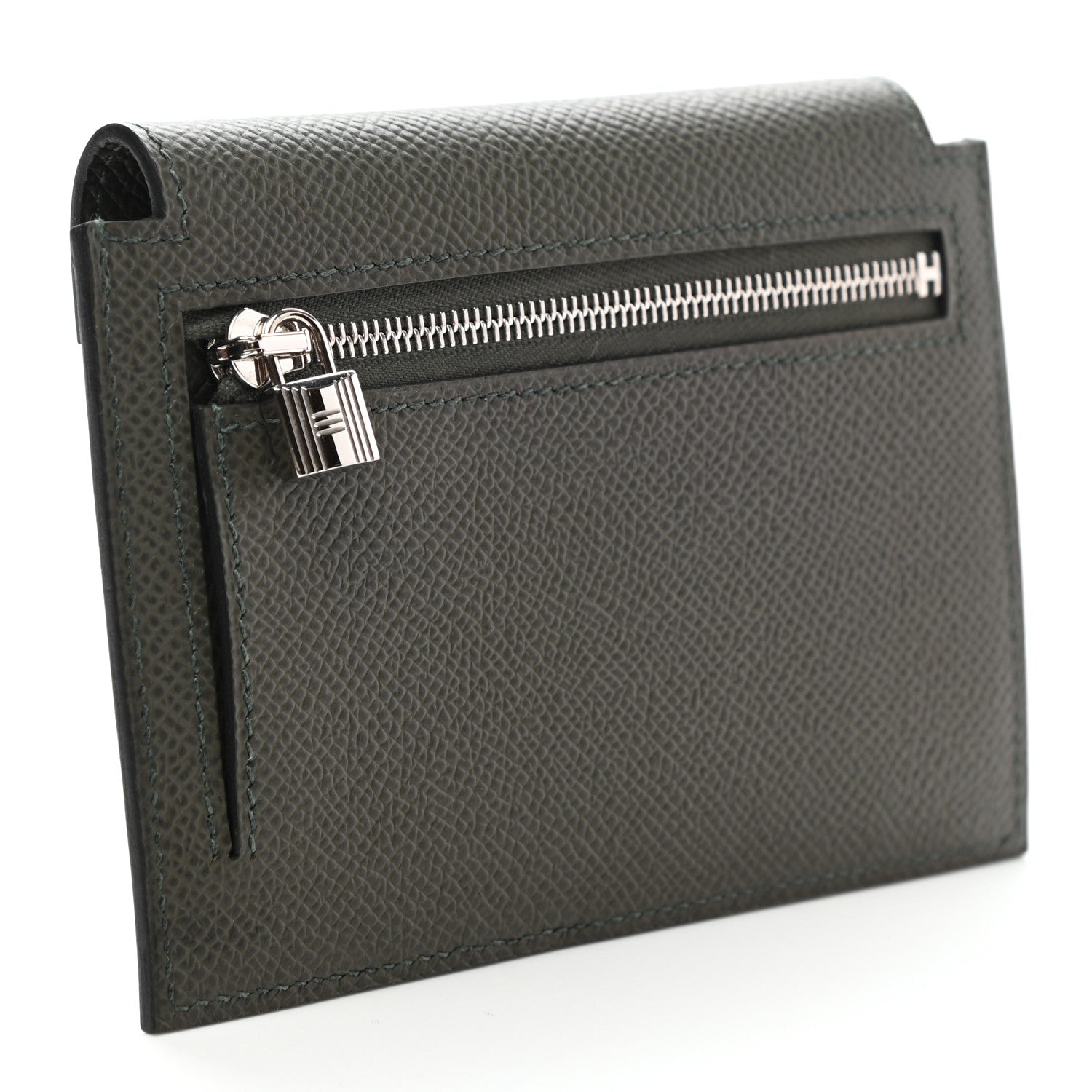 Hermes Epsom Kelly Pocket Compact Wallet Vert De Gris 2 of 7