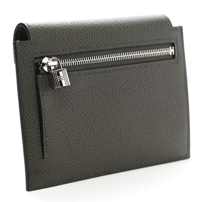 Hermes Epsom Kelly Pocket Compact Wallet Vert De Gris 2 of 7