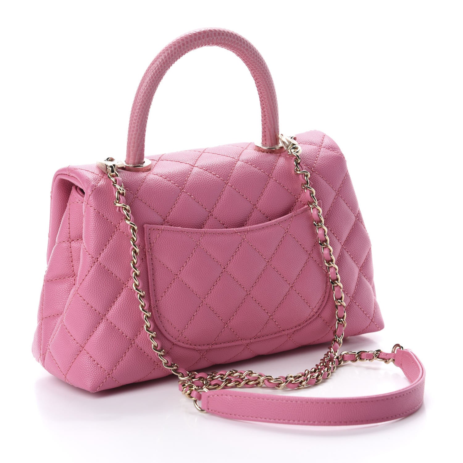 Chanel Caviar Quilted Mini Coco Handle Flap Pink 3 of 10