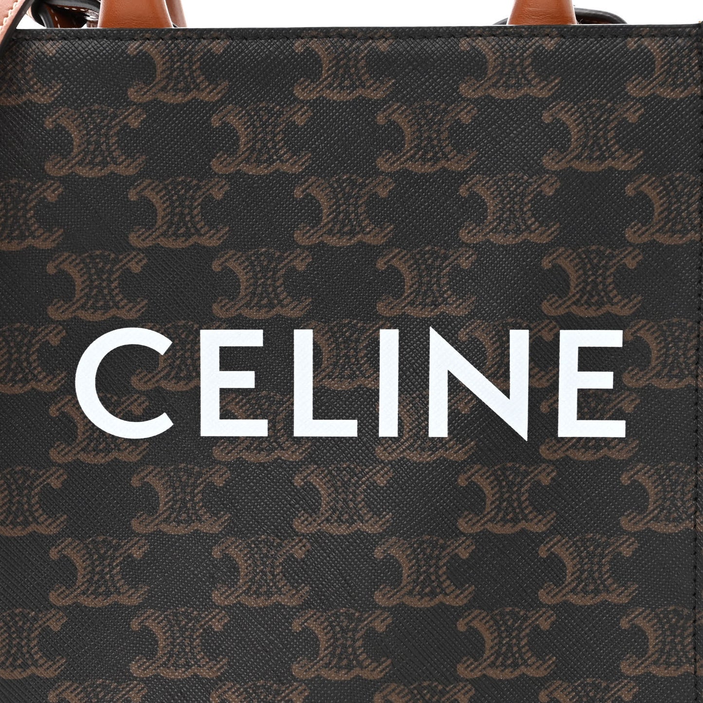 Triomphe Canvas Calfskin Mini Vertical Cabas Tan
