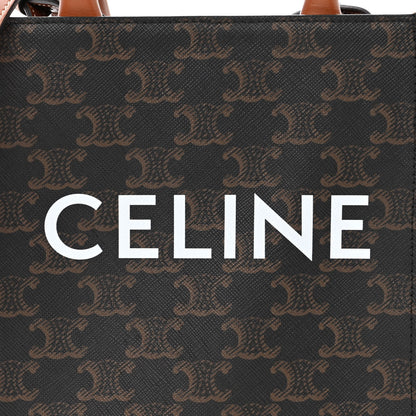Celine Triomphe Canvas Calfskin Mini Vertical Cabas Tan 7 of 9