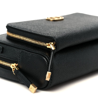 Christian Dior Grained Calfskin Caro Double Pouch Black 9 of 10