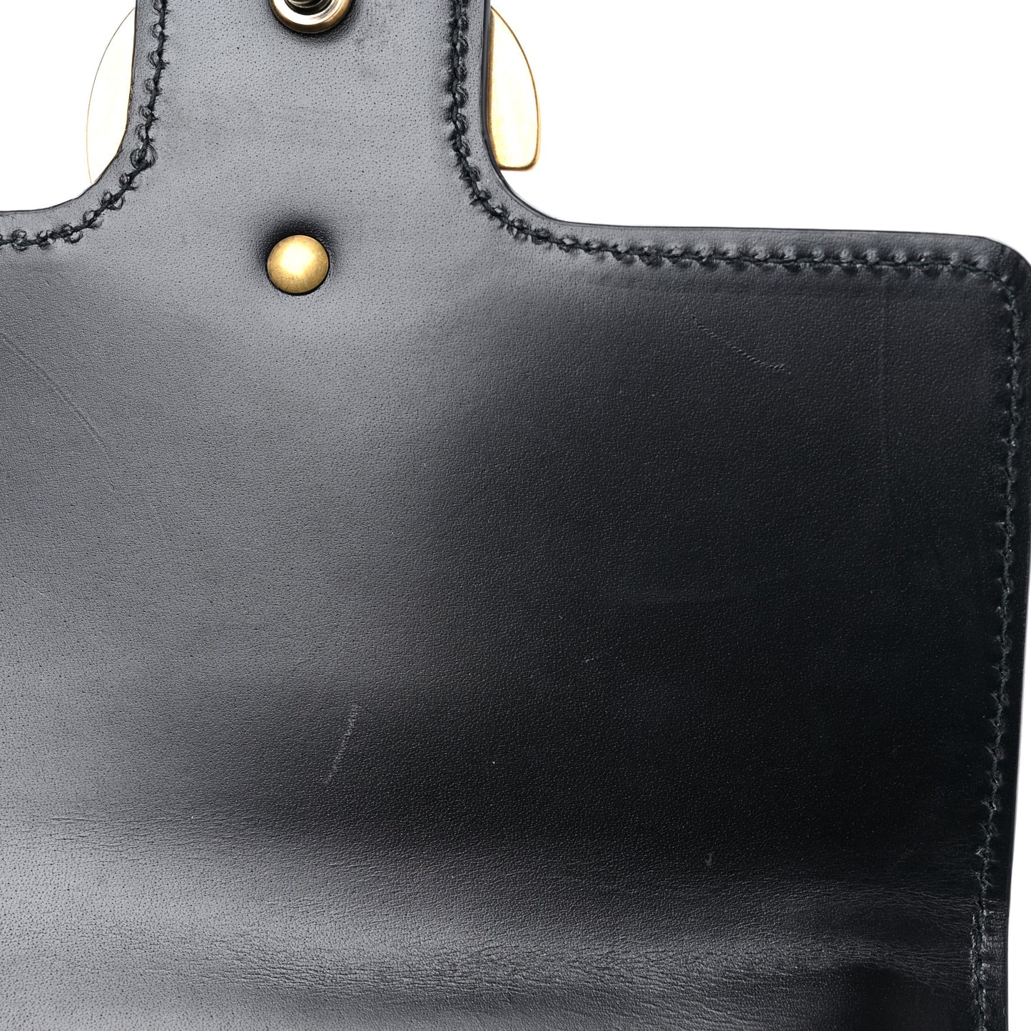 Knight Calfskin Small GG Marmont Chain Handle Bag Black