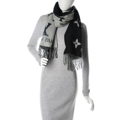 Louis Vuitton Cashmere Monogram Reykjavik Scarf Black 2 of 4