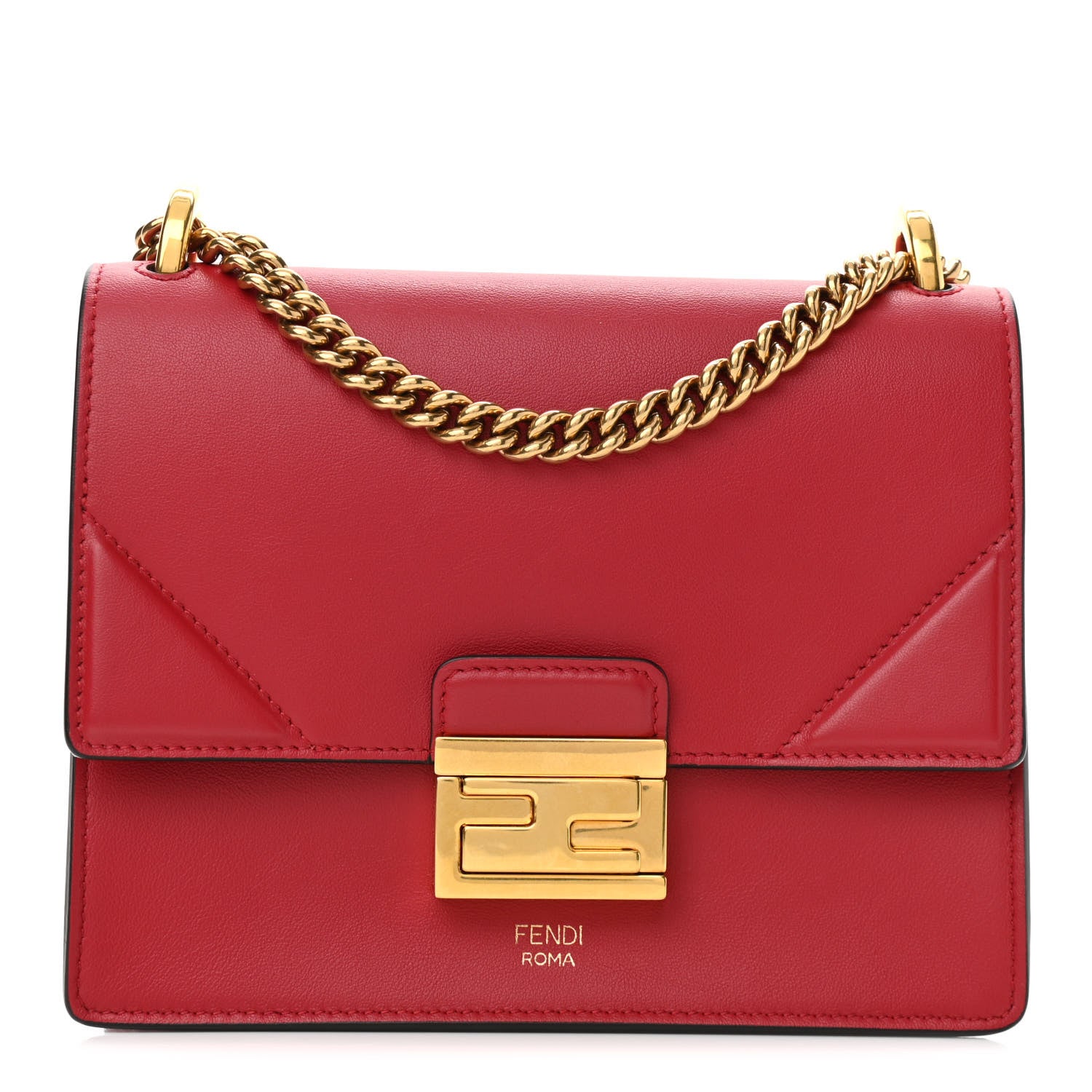 Fendi Vitello Grace Matte Small Kan U Shoulder Bag Fragola 1 of 9