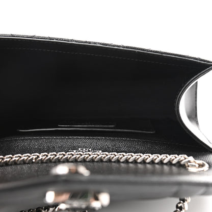 Saint Laurent Grain De Poudre Textured Mixed Matelasse Triquilt Small Monogram Satchel Black 5 of 9