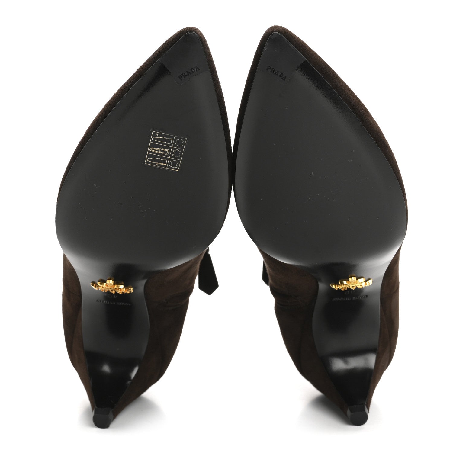 Prada Suede Stiletto Ankle Boots 38 Black 40 Brown 6 of 8