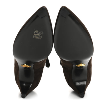 Prada Suede Stiletto Ankle Boots 38 Black 40 Brown 6 of 8