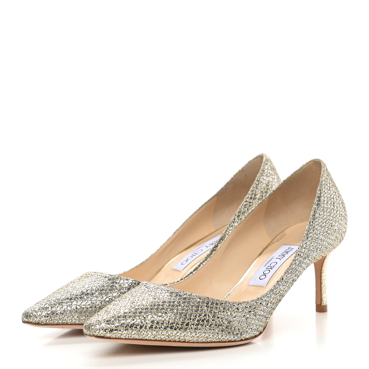 Glitter Fabric Romy Pumps 39 Champagne