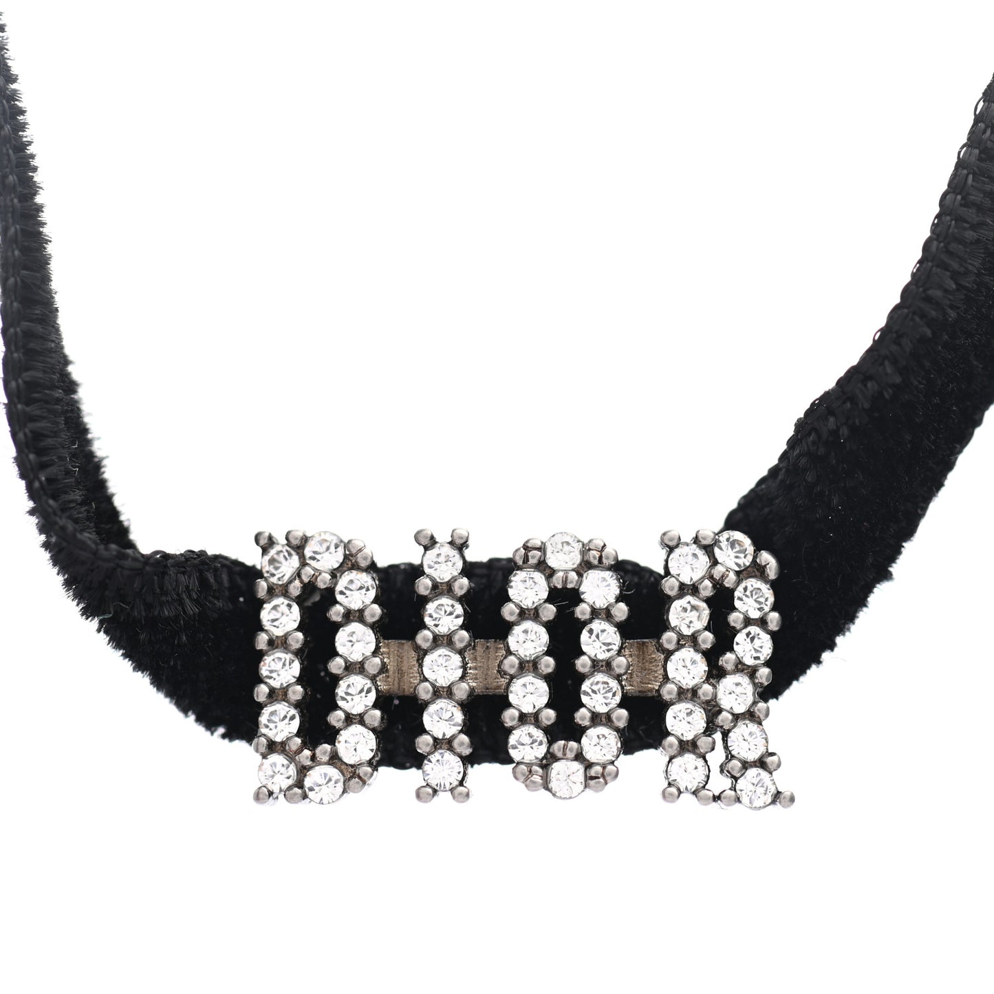 Velvet Crystal DIOR Choker Necklace Black