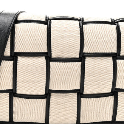 Bottega Veneta Denim Maxi Intrecciato Padded Cassette Crossbody Bag Natural Black 8 of 10