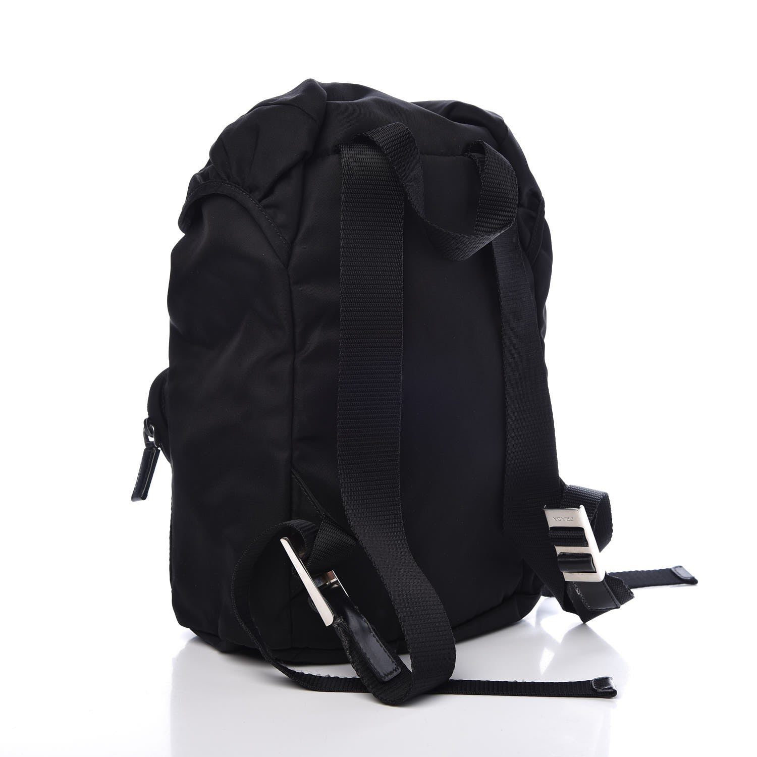 Prada Tessuto Nylon Double Buckle Backpack Black 3 of 9