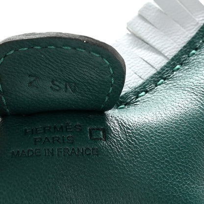 Hermes Milo Lambskin Matte Alligator Touch Grigri Rodeo Horse Bag Charm PM Malachite Menthe Bleu Brume Very Jade 3 of 5