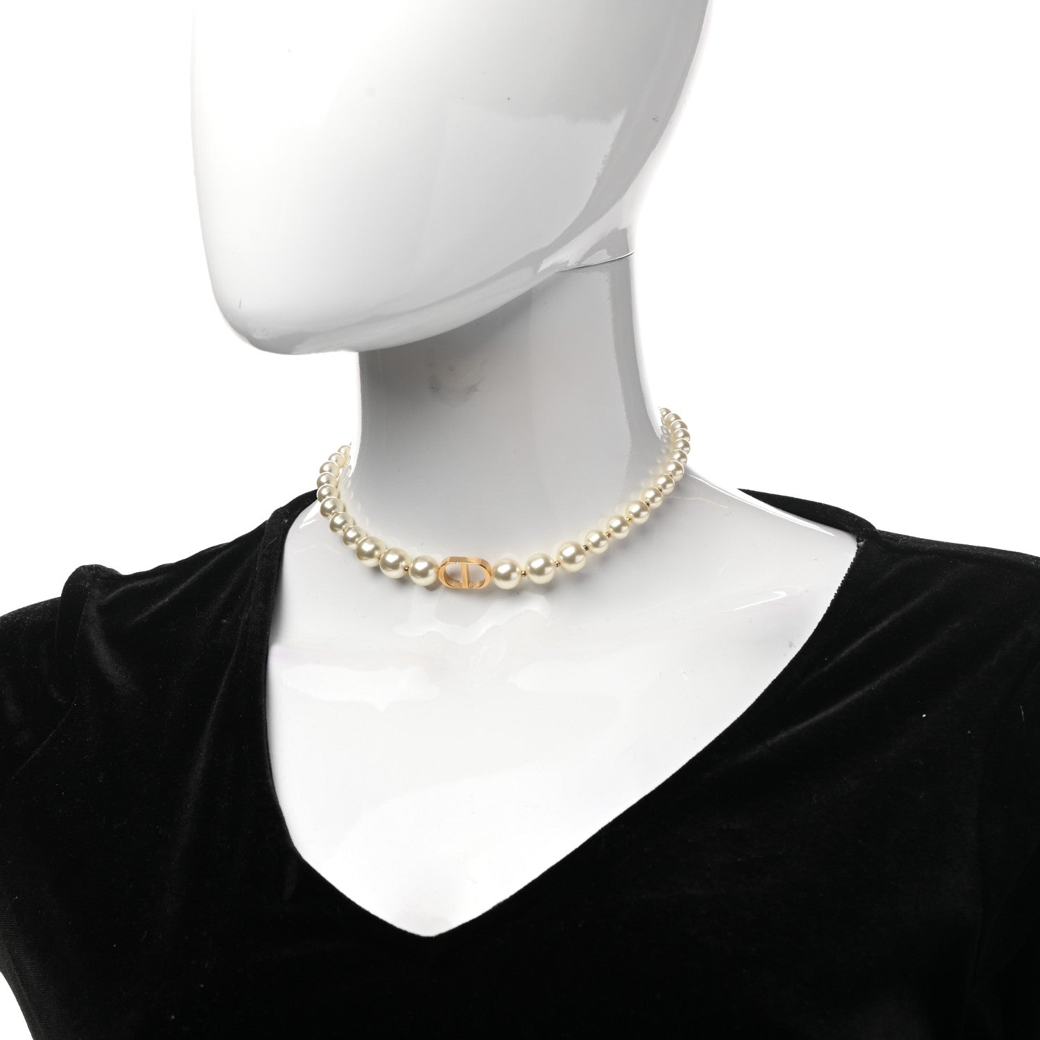 Christian Dior Pearl 30 Montaigne Choker Necklace Gold 2 of 6