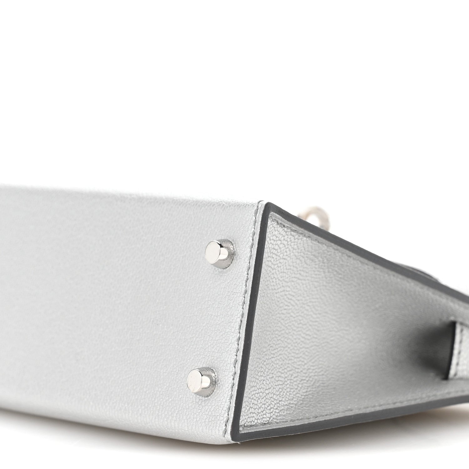 Hermes Metallic Chevre Chamkilight Mini Kelly Sellier 20 Argent 10 of 11