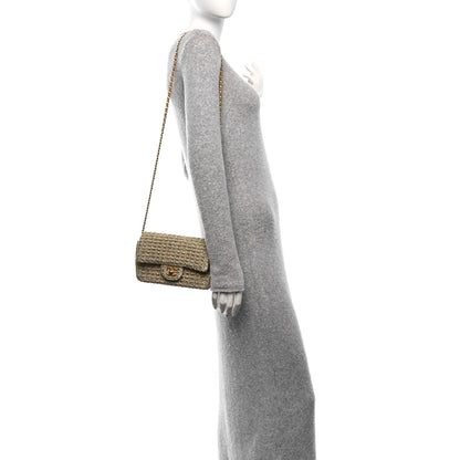 Chanel Metallic Woven Fabric Mini Rectangular Flap Gold 3 of 10