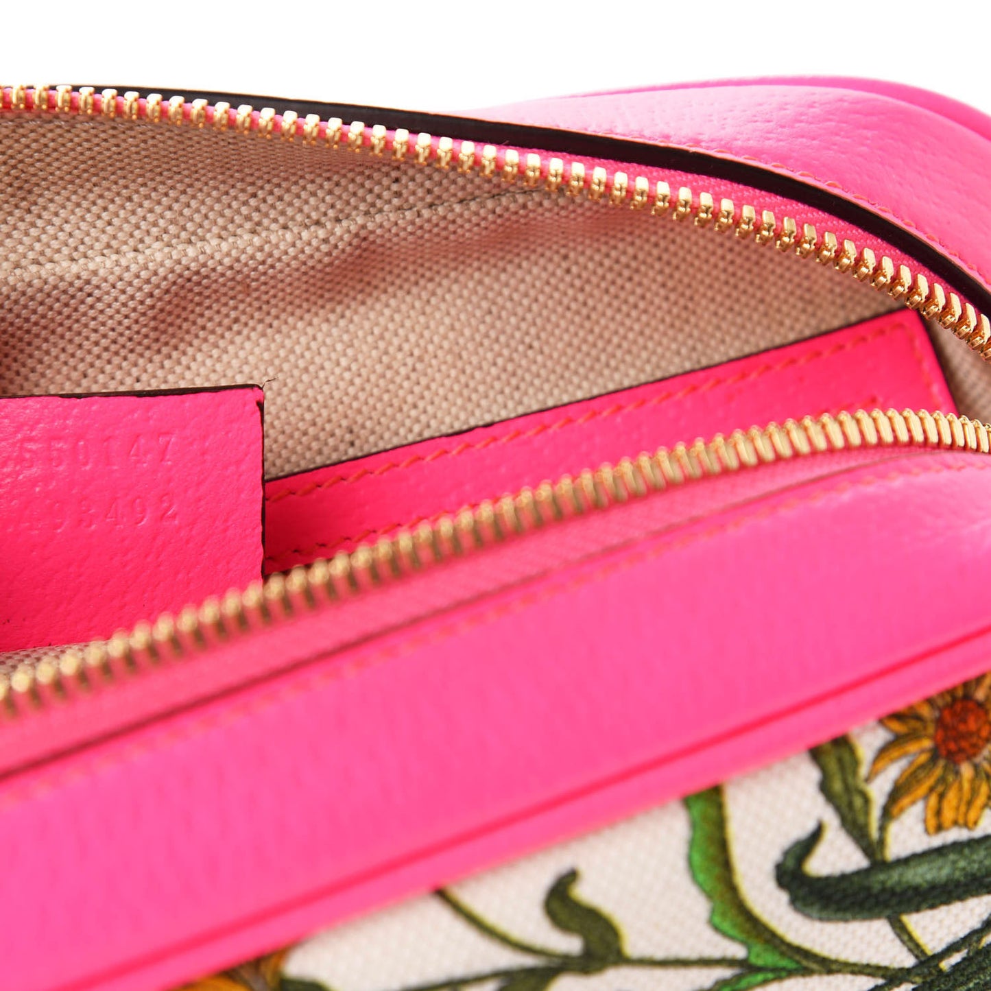 Canvas Flora Floral Shoulder Bag White Fuchsia Fluo
