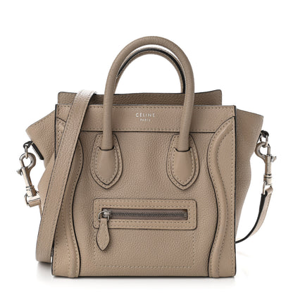 Celine Drummed Calfskin Nano Luggage Dune 1 of 12