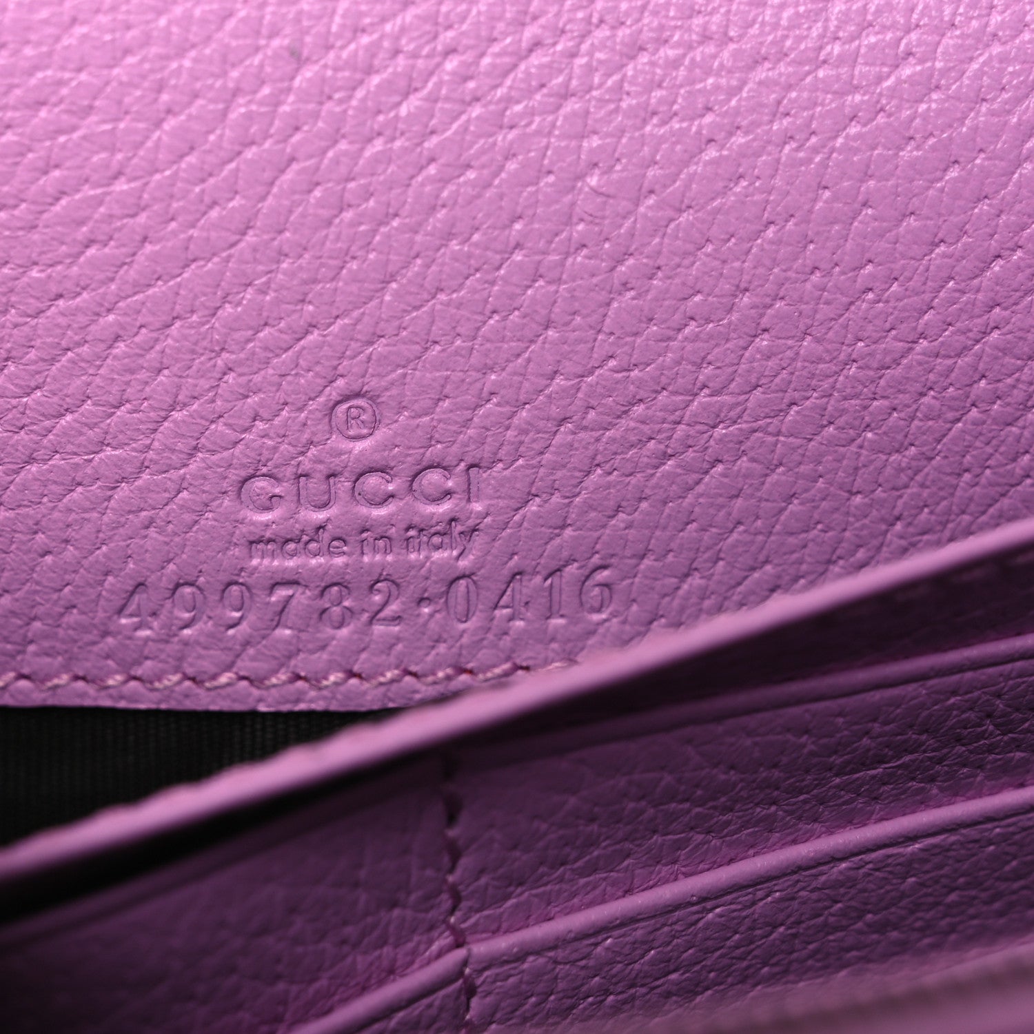 Gucci Calfskin Marquise Crystals Mini GG Chain Wallet Malva 6 of 9
