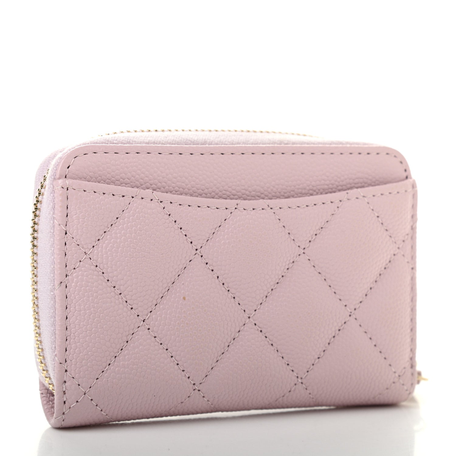 Chanel Caviar Quilted Zip Coin Purse Light Pink 3 of 8