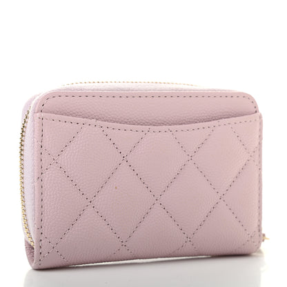 Chanel Caviar Quilted Zip Coin Purse Light Pink 3 of 8