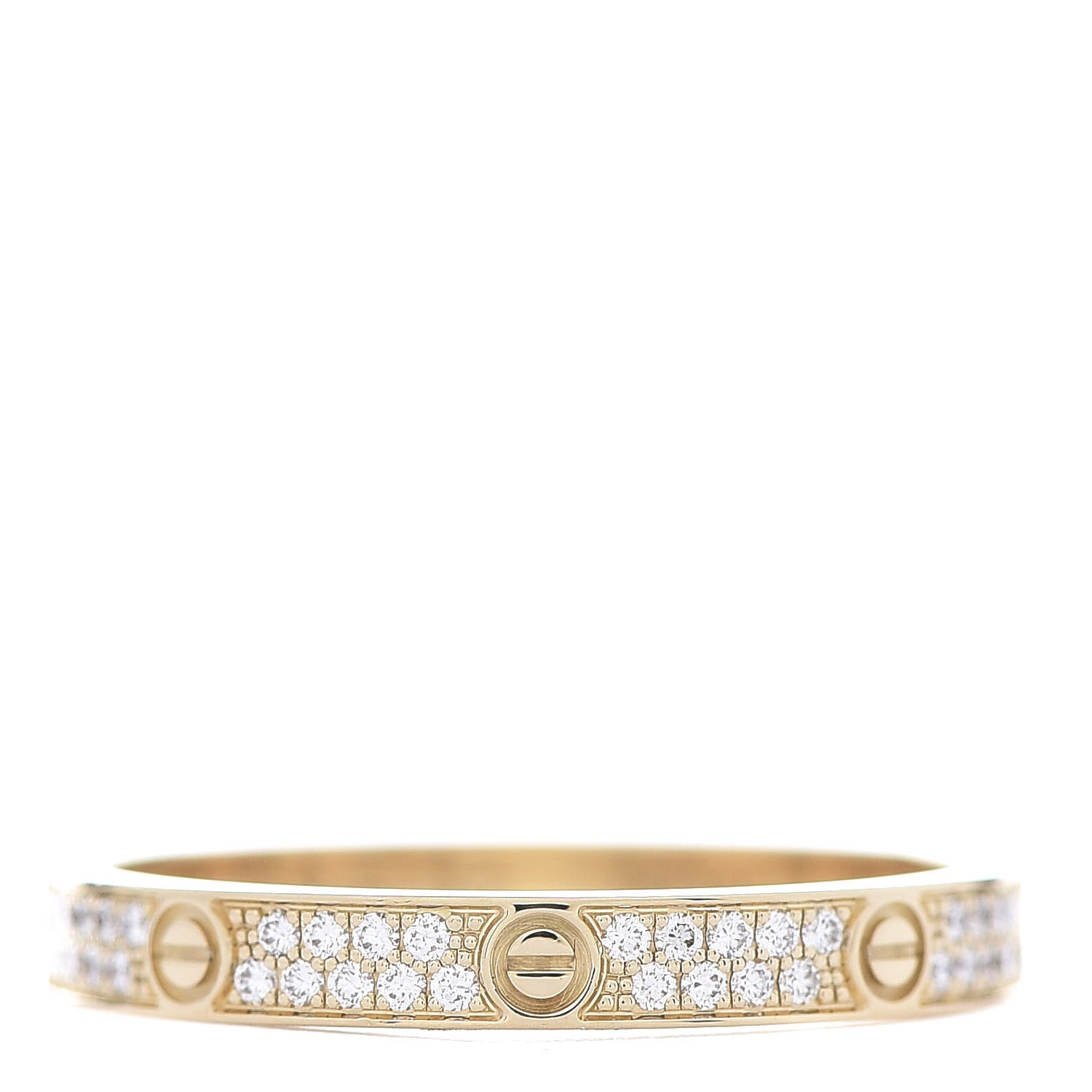 Cartier 18K Yellow Gold Diamond 2.6mm LOVE Paved Band Ring 52 6 1 of 7
