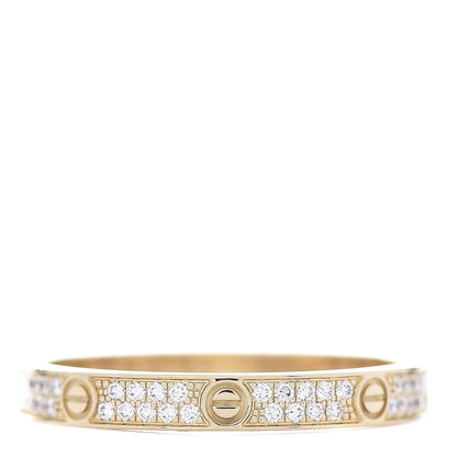 Cartier 18K Yellow Gold Diamond 2.6mm LOVE Paved Band Ring 52 6 1 of 7
