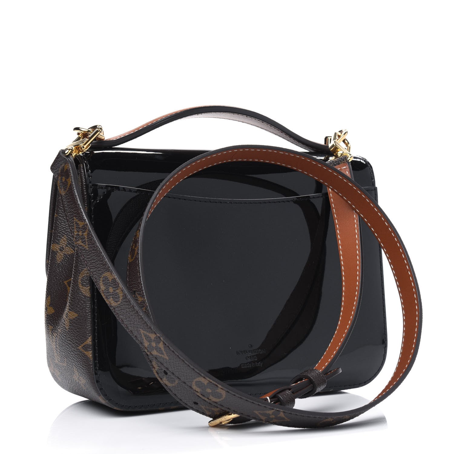 Louis Vuitton Patent Calfskin Monogram Cherrywood BB Black 2 of 4