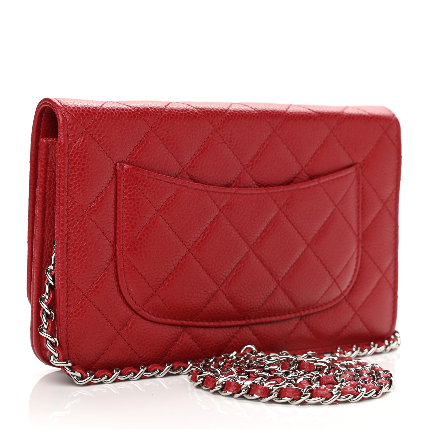 Caviar Quilted Wallet On Chain WOC Red