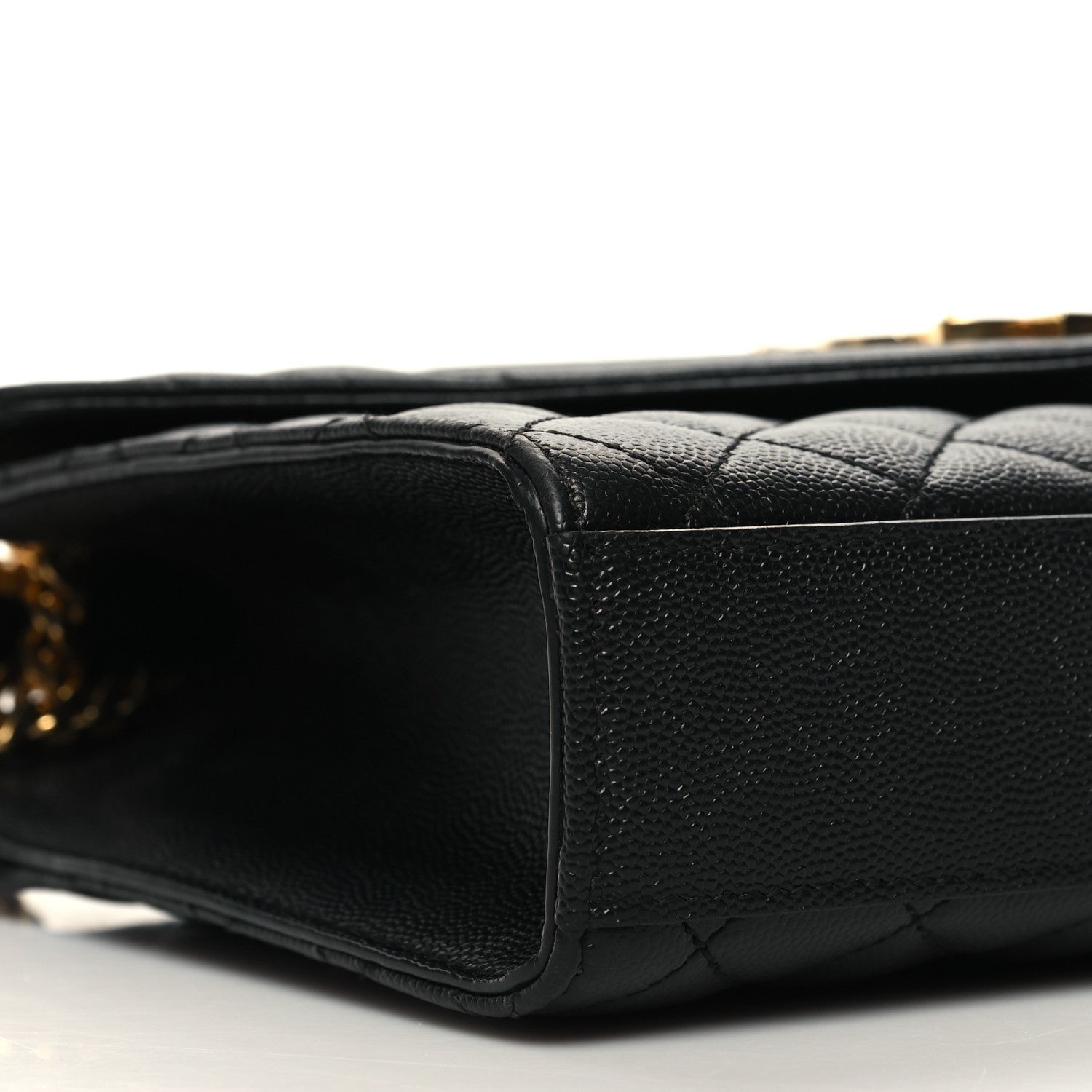 Saint Laurent Grain De Poudre Textured Mixed Matelasse Triquilt Medium Monogram Satchel Black 8 of 10