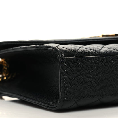 Saint Laurent Grain De Poudre Textured Mixed Matelasse Triquilt Medium Monogram Satchel Black 8 of 10