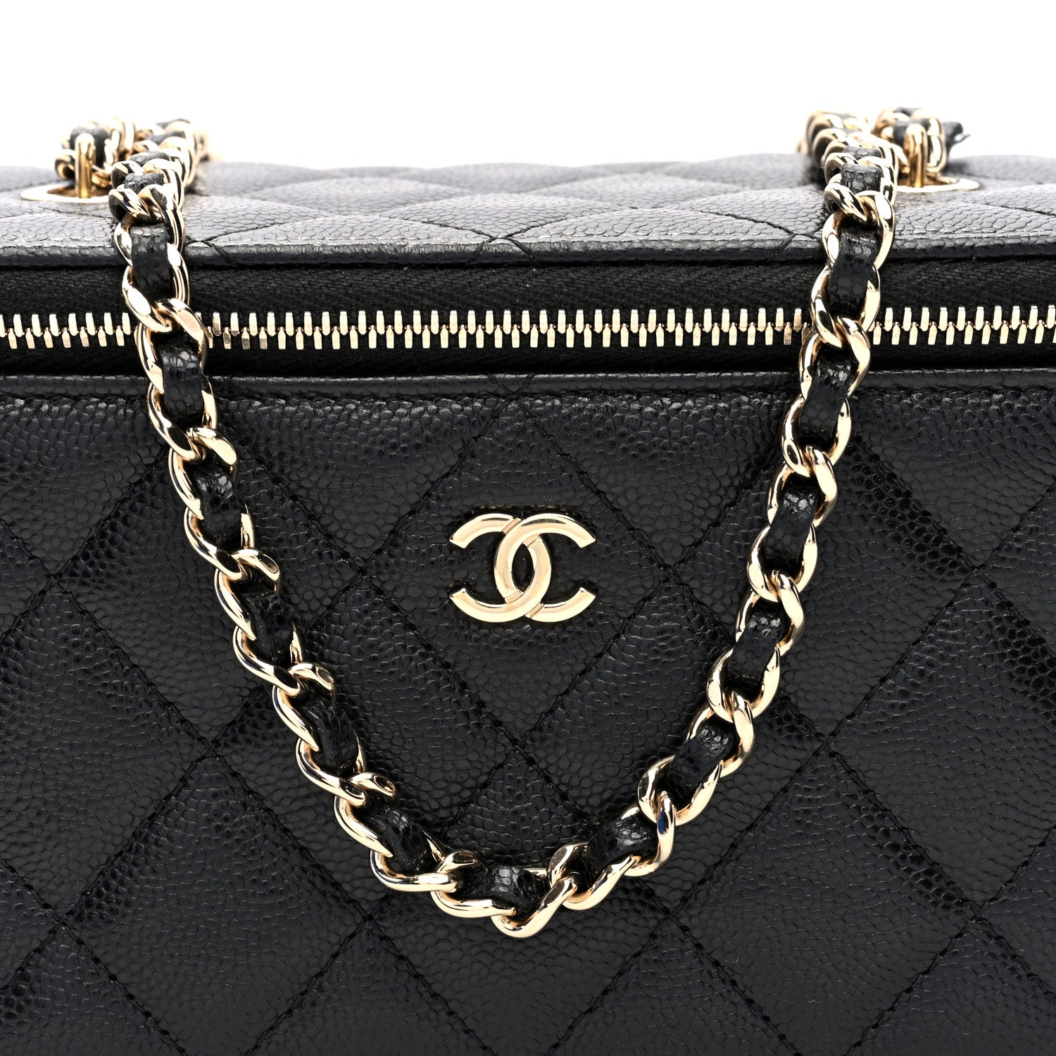 Chanel Caviar Quilted Small Vanity Case With Chain Black 8 of 10
