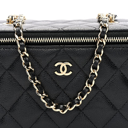 Chanel Caviar Quilted Small Vanity Case With Chain Black 8 of 10