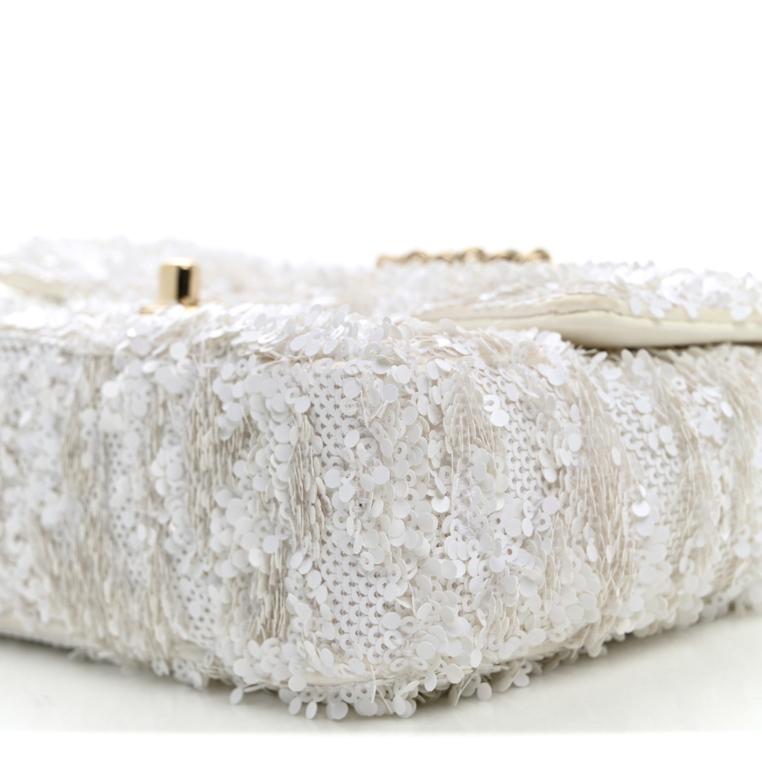 Chanel Sequin Mini Rectangular Flap White 10 of 10
