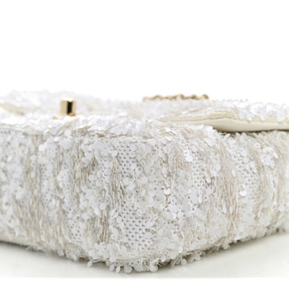Chanel Sequin Mini Rectangular Flap White 10 of 10
