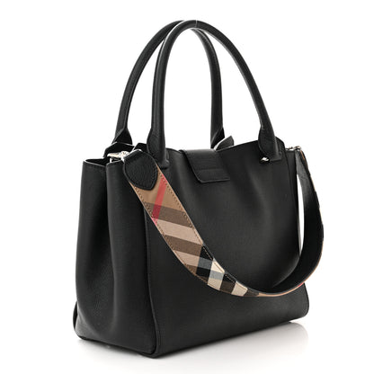 Burberry Soft Grain Calfskin Medium Buckle Tote Black 3 of 16