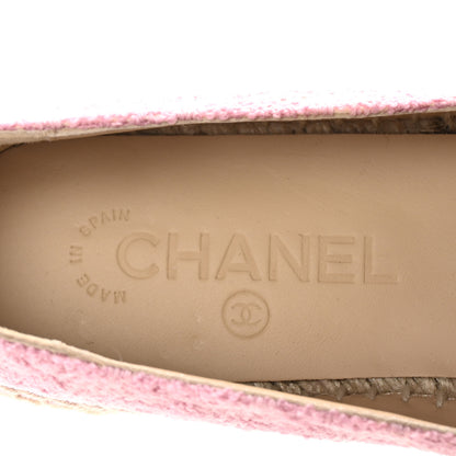 Chanel Tweed Patent CC Espadrilles 39 Pink Black 8 of 10