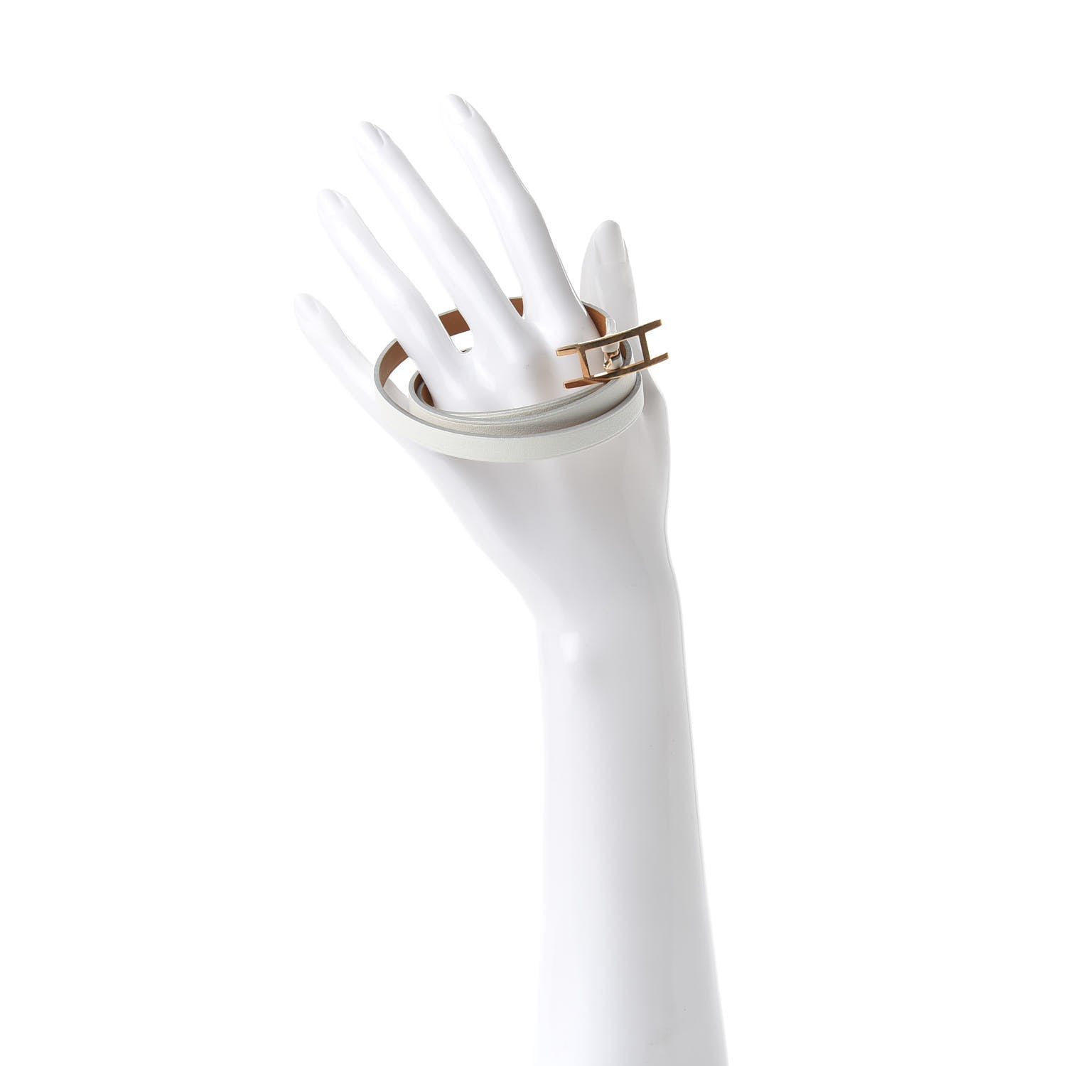 Hermes Swift Hapi 3 MM Triple Tour Wrap Bracelet T2 White 2 of 6