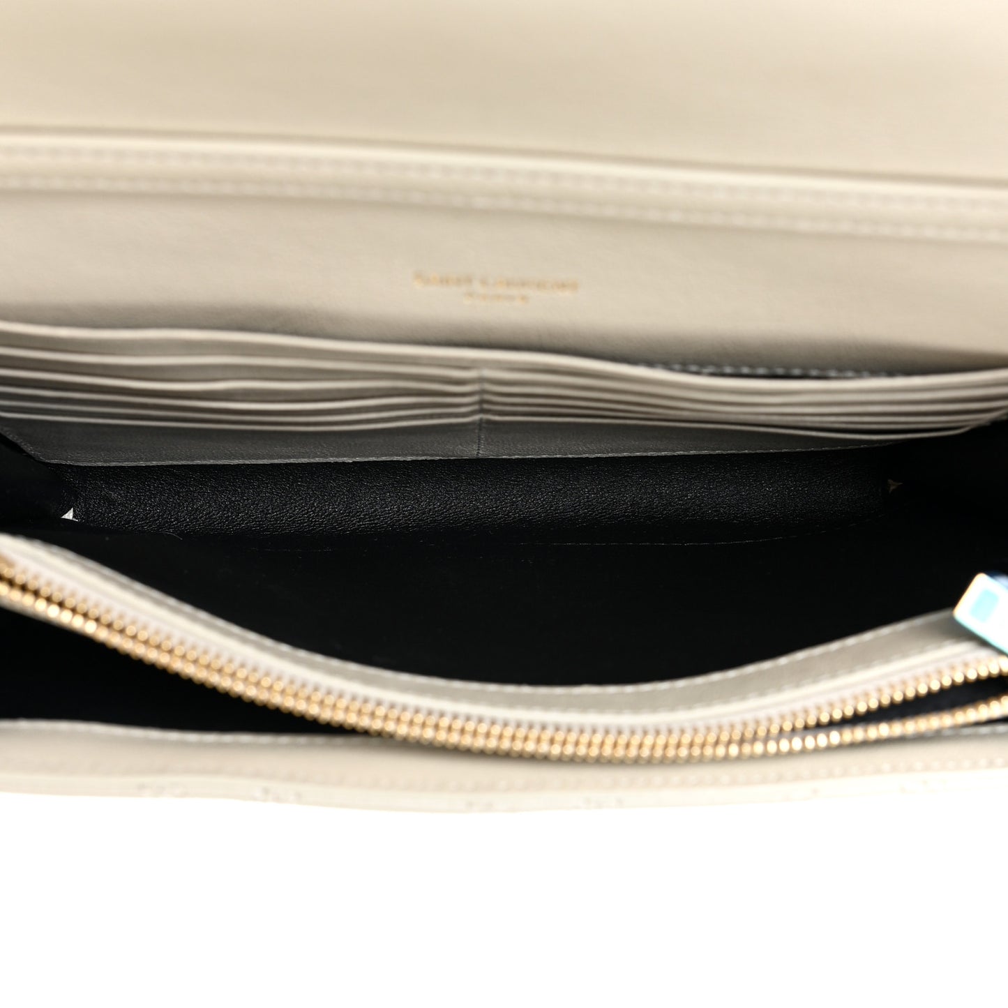 Lambskin Diamond Quilted Becky Chain Wallet Blanc Vintage