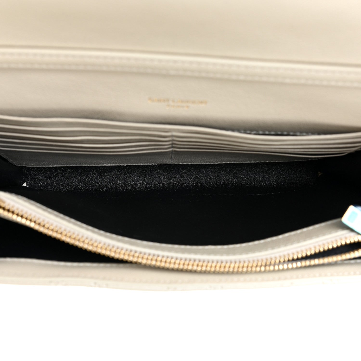 Saint Laurent Lambskin Diamond Quilted Becky Chain Wallet Blanc Vintage 5 of 13