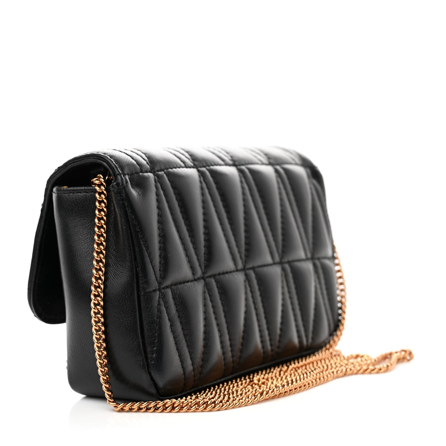 Nappa Quilted Virtus V Evening Bag Black