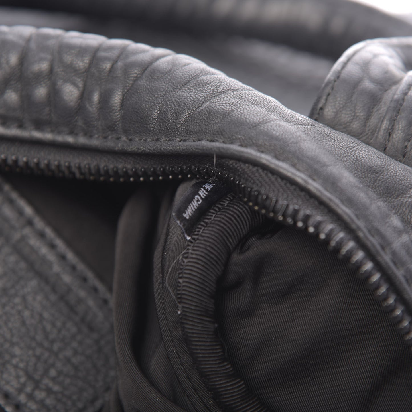 Pebbled Lambskin Rocco Matte Black Iridescent Hardware