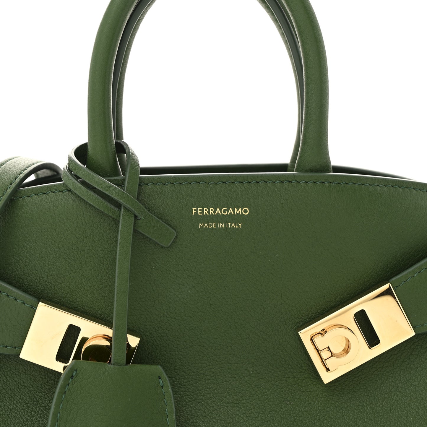 Calfskin Mini Hug Bag Forrest Green