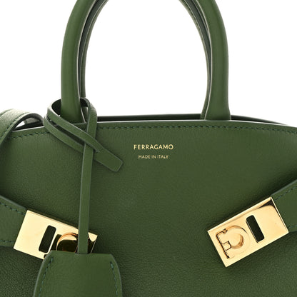 Salvatore Ferragamo Calfskin Mini Hug Bag Forrest Green 7 of 9