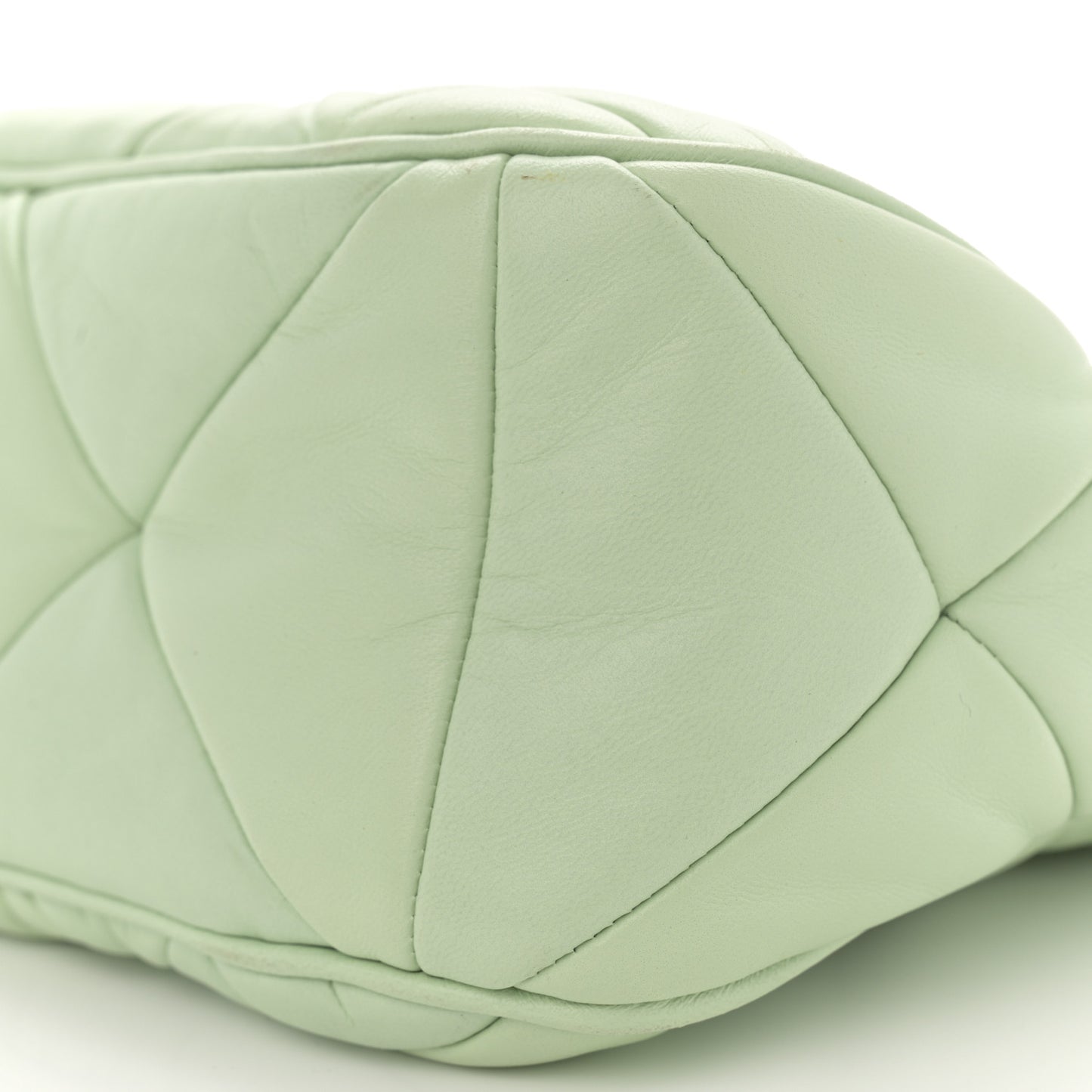 Nappa Re-Nylon Triangle Quilted Patchwork System Shoulder Bag Acqua