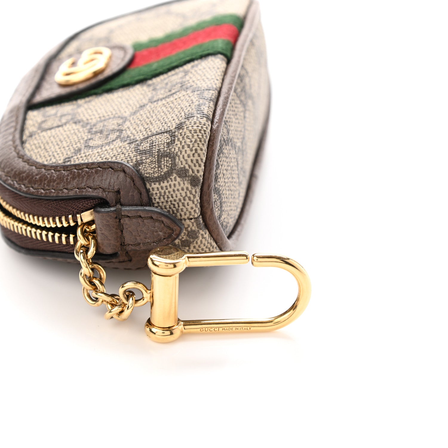 Gucci GG Supreme Monogram Web Ophidia Dome Key Pouch Beige New Acero 8 of 9