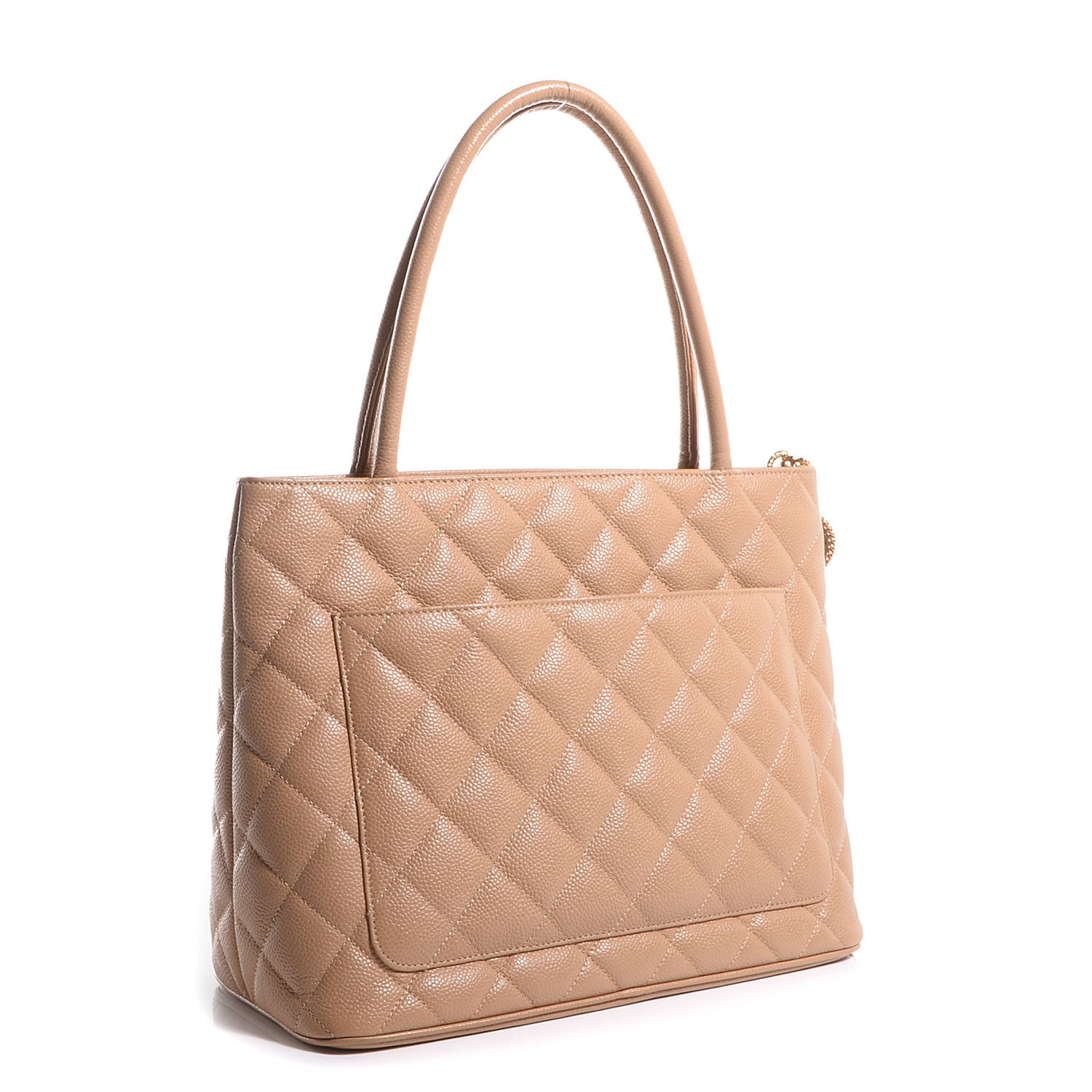 Chanel Caviar Quilted Medallion Tote Beige 3 of 7
