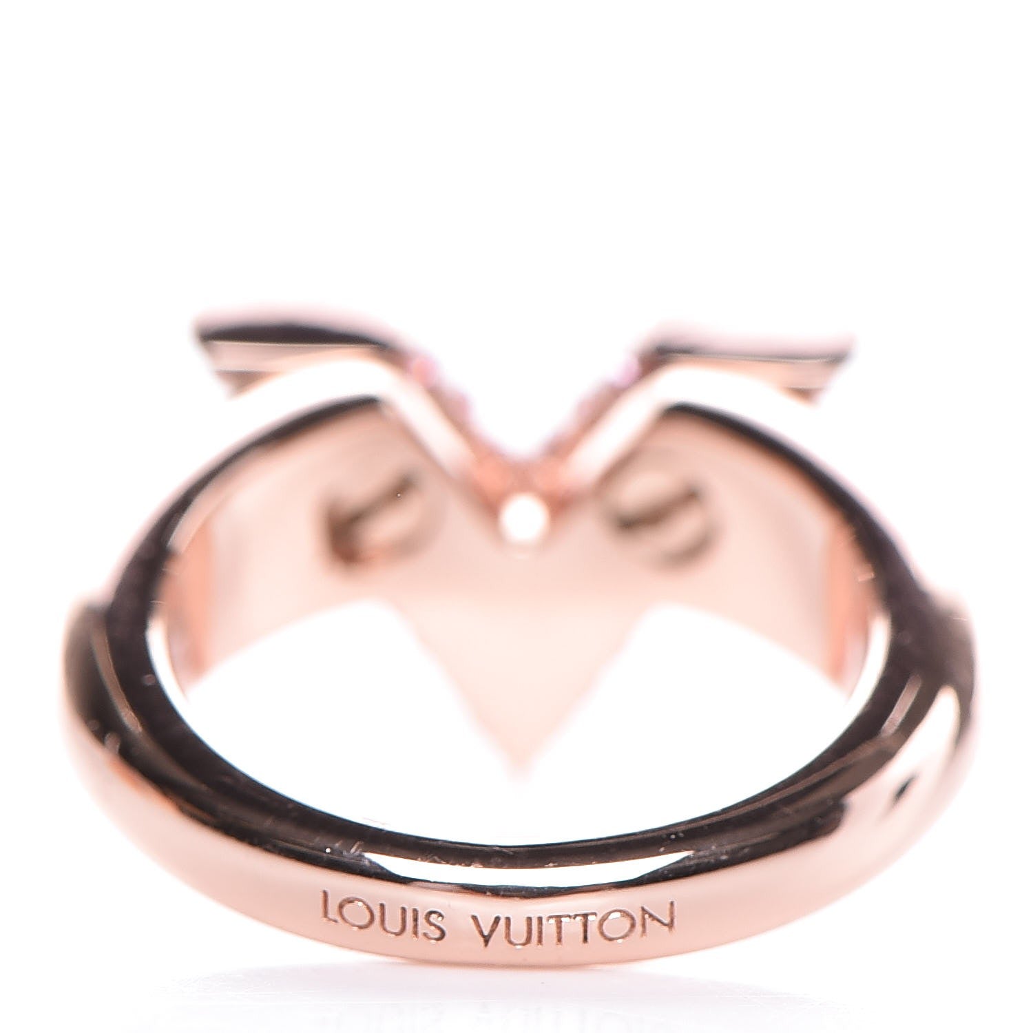 Louis Vuitton Crystal Essential V Strass Ring S 5.25 Pink Gold 3 of 7